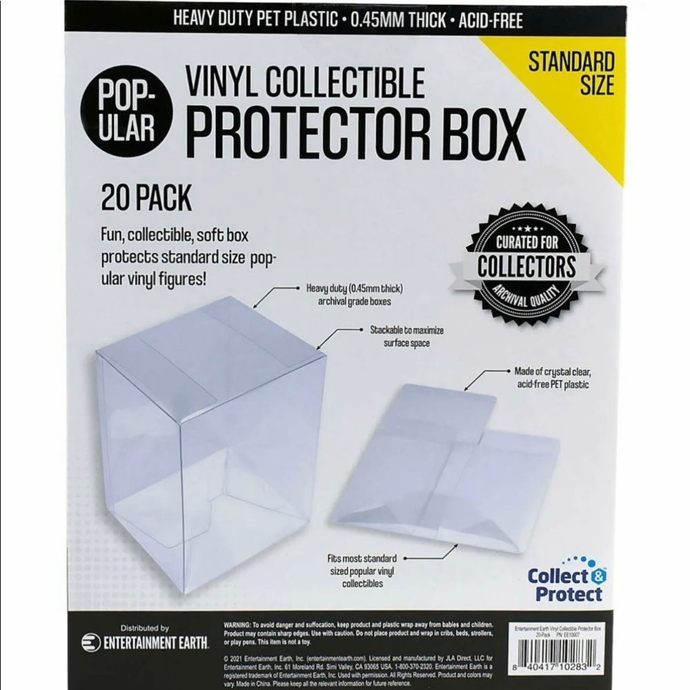 EE Funko POP 3.75" Vinyl Collectible Collapsible Protector Box, 20-Pack Clear